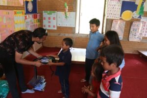 Founder of Nepal Alibaba treks Mr. David in orphanage during social activities program.